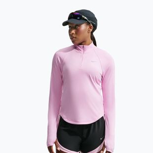 Moteriškas bėgimo džemperis Nike Tempo Dri-Fit 1/4 Zip pink rise