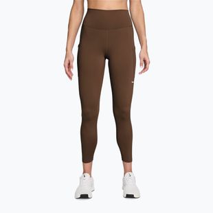Moteriškos treniruočių tamprės Nike One High-Waisted 7/8 cacao wow/white