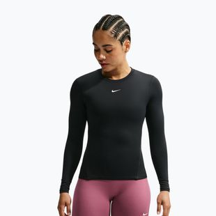 Moteriški treniruočių marškinėliai ilgomis rankovėmis Nike One Fitted black/white