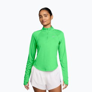 Moteriški bėgimo marškinėliai su ilgomis rankovėmis Nike Tempo Swoosh Run Dri-Fit 1/4-Zip illusion green/white
