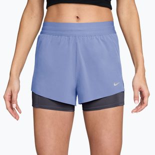 Moteriški bėgimo šortai Nike Swift Mid-Rise 2in1 aluminum/royal tint