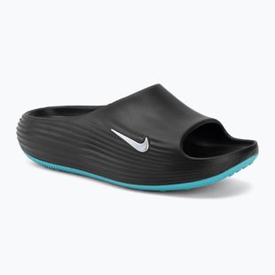 Vyriškos šlepetės Nike ReactX Rejuven8 black/gamma blue/metallic silver
