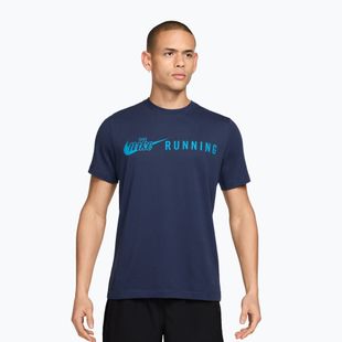 Vyriški bėgimo marškinėliai Nike Dri-Fit Running T-Shirt midnight navy/light current blue