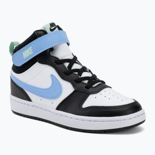 Vaikiški batai Nike Court Borough Mid 2 white/black/arctic green/football blue