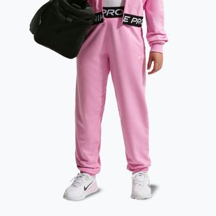 Vaikiškos kelnės Nike Pro Fleece pink rise/pink rise/black/white