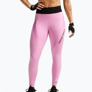 Moteriškos treniruočių tamprės Nike Pro Sculpt High-Waisted 7/8 pink rise/black/black