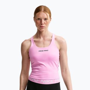 Moteriški treniruočių marškinėliai Nike Pro Sculpt pink rise/black