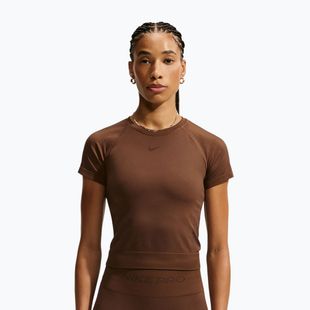 Moteriški treniruočių marškinėliai Nike Pro Seamless Dri-Fit SS cacao wow
