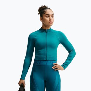 Moteriškas treniruočių džemperis Nike Pro Seamless Full Zip Top bright spruce