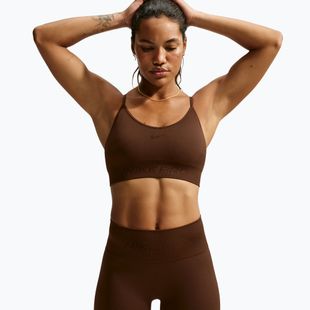 Moteriški šortai Nike Pro Seamless High-Waisted Biker 5" cacao wow