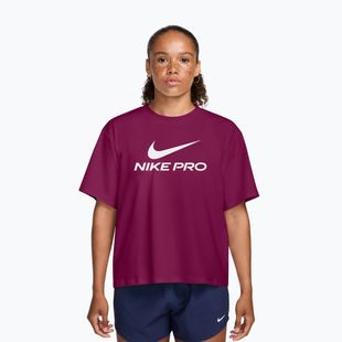 Moteriški treniruočių marškinėliai Nike Pro Dri-Fit Loose true berry/white