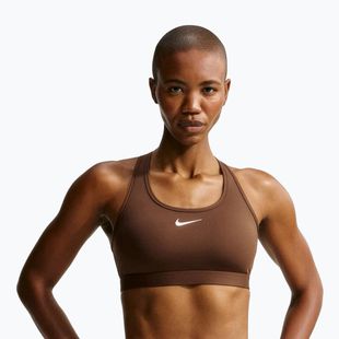 Sportinė liemenėlė moterims Nike Swoosh Medium Support cacao wow/white