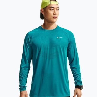 Vyriški bėgimo marškinėliai su ilgomis rankovėmis  Nike Stride bright spruce