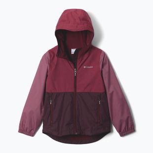 Vaikiška lietaus striukė Columbia Rainy Trails III Fleece Lined moonvista/rich wine/antique mauve