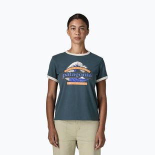 Moteriški marškinėliai Patagonia Great Waves Ringer Tee summit blue