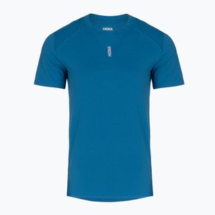 Moteriški bėgimo marškinėliai HOKA EveryRun Short Sleeve night glow blue