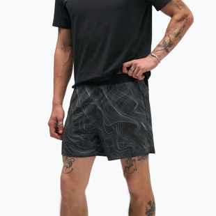 Vyriški bėgimo šortai HOKA Glide Short 5" Brief CLF PRT black/white