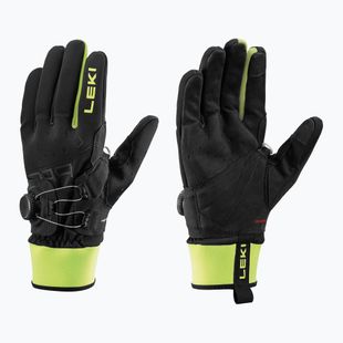 Slidinėjimo pirštinės LEKI PRC Boa Shark black/neon yellow