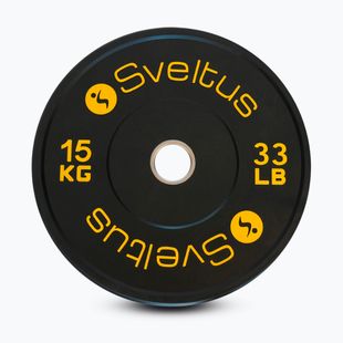 Guminė olimpinė štangos plokštė Sveltus Training Olympic Disc 15 kg black