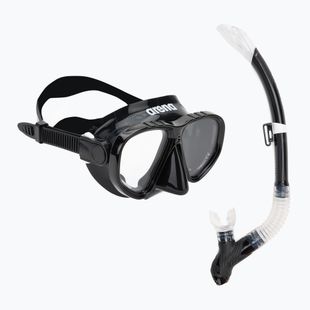 Vaikiškas paviršinio nardymo rinkinys arena Premium Snorkeling Set Jr black/clear/black