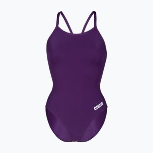 Moteriškas vientisas maudymosi kostiumėlis Arena Team Light Drop Solid plum/white