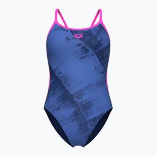Moteriškas vientisas maudymosi kostiumėlis arena Arch Lace Back multi blue/navy/shocking pink