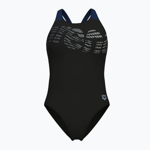 Moteriškas vientisas maudymosi kostiumėlis arena Flowing V Back black/navy