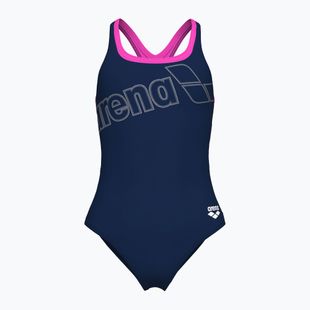 Moteriškas vientisas maudymosi kostiumėlis arena Logo Swim Pro navy/shocking pink