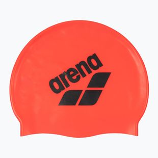 Arena Big Logo ryški koralinė/asfaltinė plaukimo kepuraitė