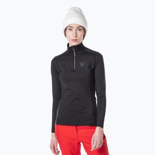 Moteriški termoaktyvūs marškinėliai Rossignol Classique 1/2 Zip juodi