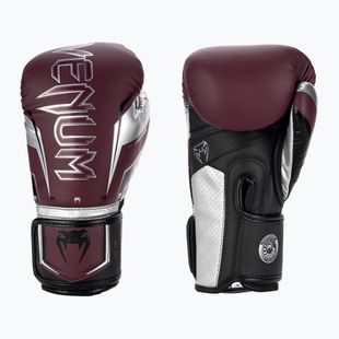 Bokso pirštinės Venum Elite Evo burgundy/silver