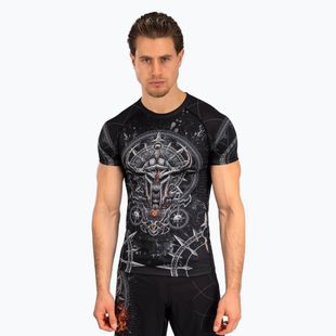 Vyriški marškinėliai Venum Gladiator 5.0 Men'S Short Sleeve Rashguard black/silver