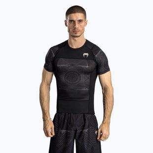 Vyriški marškinėliai Venum G-Fit Air Men'S Short Sleeve Rashguard deep black/desert sand