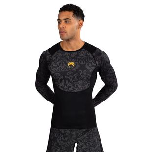 Vyriški marškinėliai ilgomis rankovėmis Venum x Ilia Topuria Unmatched Rashguard black/gold