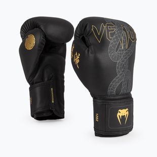 Bokso pirštinės Venum Serpenti Boxing black/silver/gold