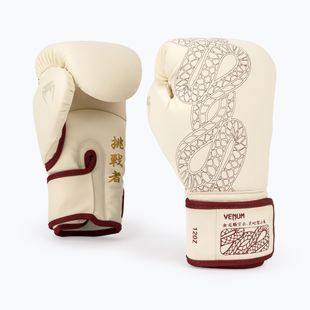 Bokso pirštinės Venum Serpenti Boxing burgundy/ivory