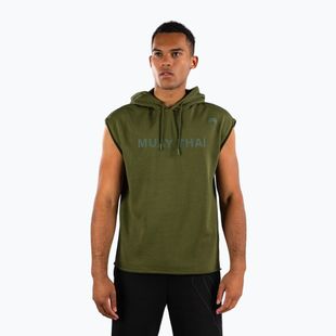 Vyriškas džemperis Venum Muay Thai VT Sleeveless Hoodie military green