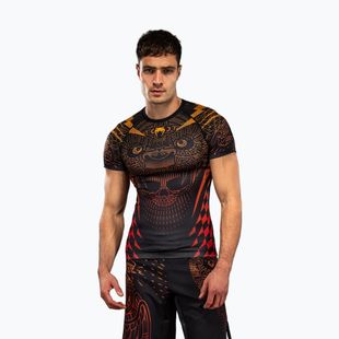Vyriškas rashguard Venum Quetzal Fury Rashguard black/fury red/tangerine