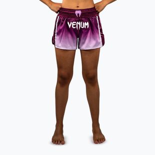 Moteriški treniruočių šortai Venum Iris Muay Thai plum/white