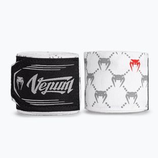 Bokso raiščiai Venum Monogram Hand Wraps Advanced 400 cm white
