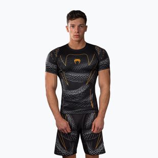 Vyriškas rashguardas Venum Matupa Short Sleeve black/grey/gold