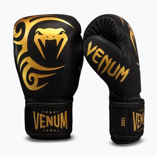 Bokso pirštinės Venum Mike Tyson Replica Boxing black/gold