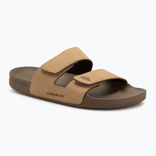 Vyriškos šlepetės Quiksilver Rivi Leather Double Adjust tan 1