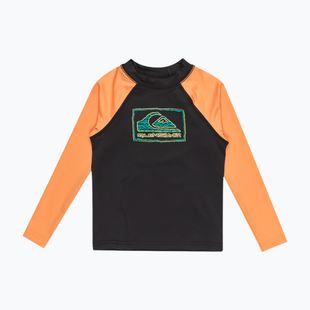 Vaikiški plaukimo marškinėliai ilgomis rankovėmis Quiksilver Everyday UPF50 black/tangerine