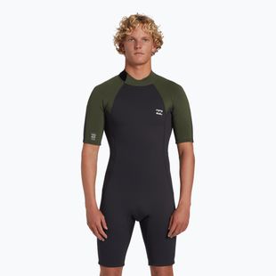 Vyriškas plaukimo hidrokostiumas Billabong 2 mm Foil Back Zip Spring moss