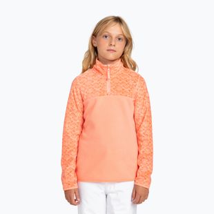 Vaikiškas džemperis ROXY Whitecamp Half Zip Girl peach pink roxygram tonal