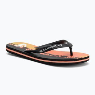 Vyriškos šlepetės per pirštą Quiksilver Molokai Art 25 fiery coral wordblock