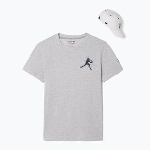 Vyriški teniso marškinėliai Lacoste TH1044 silver chine/navy blue