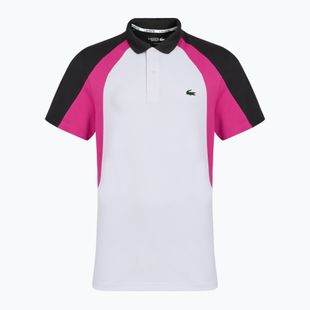 Vyriški teniso polo marškinėliai Lacoste Polo DH8963 white/malva black