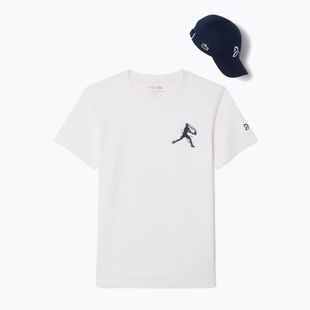 Vyriški teniso marškinėliai Lacoste TH1044 white/navy blue